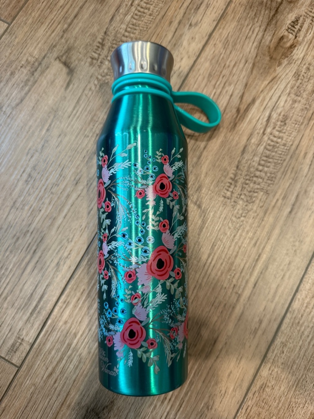 The Pioneer Woman Teal Floral Stainless Steel Water Bottle